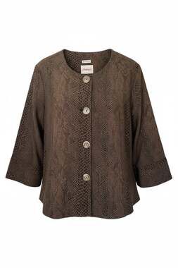 Vintage Joanna Plus Textured Faux Snakeskin 4-Button Lightweight Jacket Size 2X